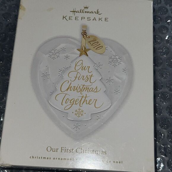 Hallmark Keepsake Ornament Our First Christmas Together 2010 Glass Tree Heart - Picture 2 of 6